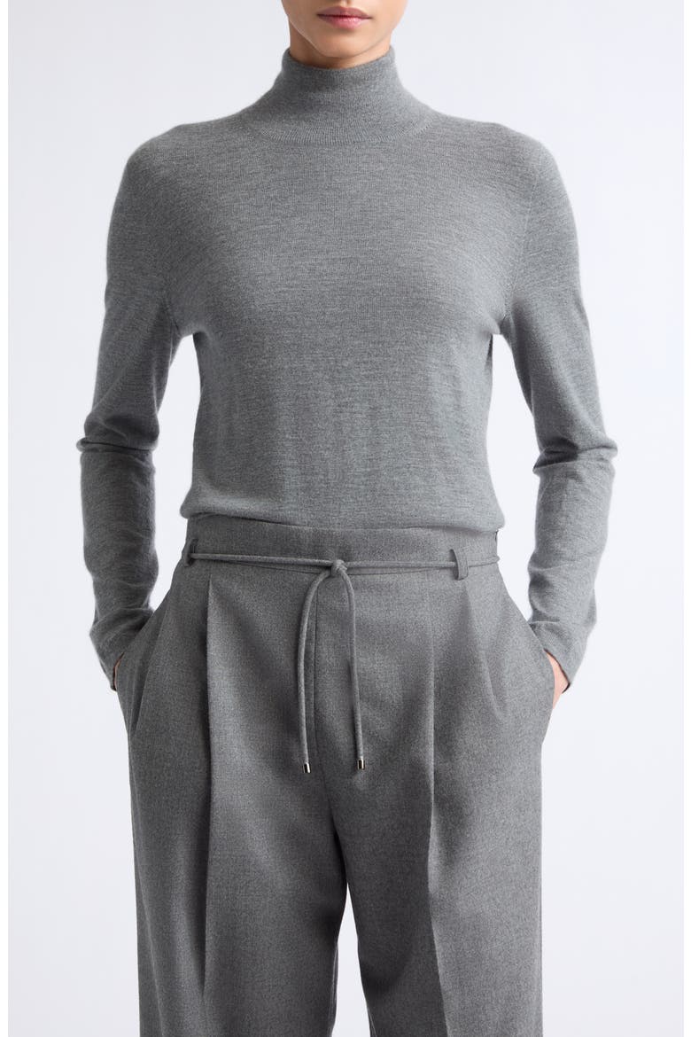 Mock Neck Long Sleeve Sweater, Main, color, MEDIUM GREY