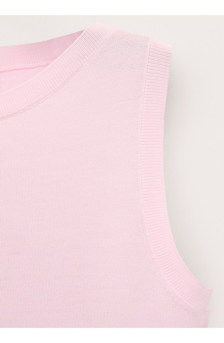 MANGO Lorito Sleeveless Rib Trim Wool Sweater, Alternate, color, Pink