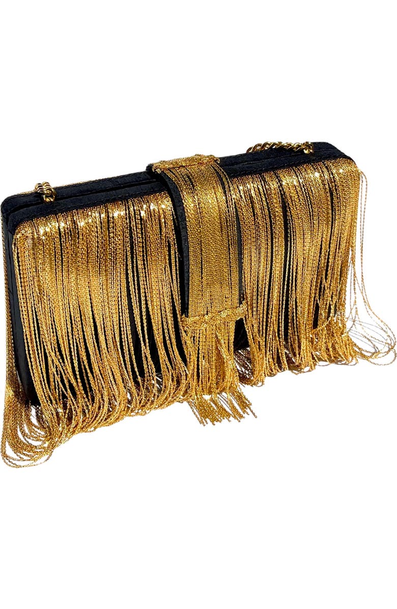 Simitri Chunky Clutch, Alternate, color, Black, Gold