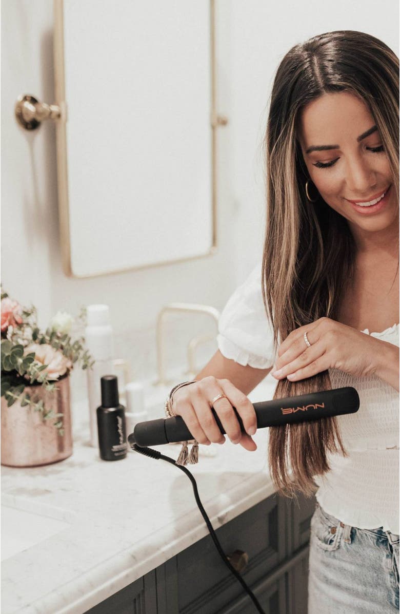 NUME Megastar Flat Iron | 1-inch Tourmaline Hair Straightener, Alternate, color, Black / Rosegold