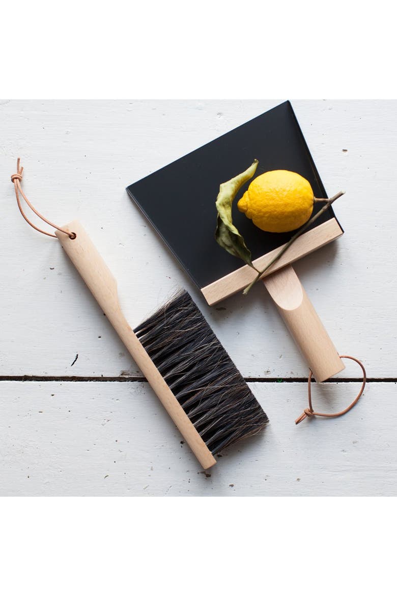 Andree Jardin Mr & Mrs Clynk Hand Brush, Dustpan, and Wall Hooks Set, Alternate, color, Black