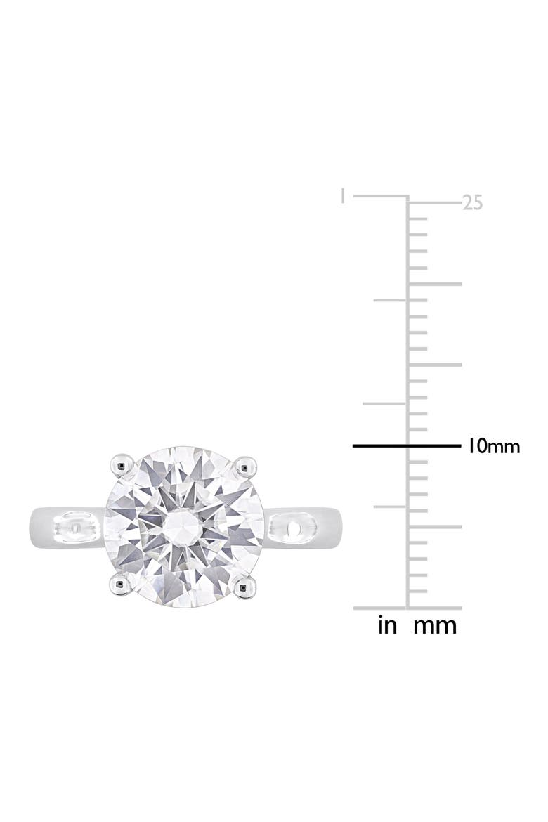 Sterling Silver Round Cut Created Moissanite Engagement Ring, Alternate, color, SILVER