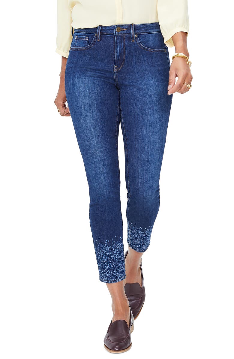 NYDJ Ami Floral Detail Skinny Ankle Jeans, Main, color,