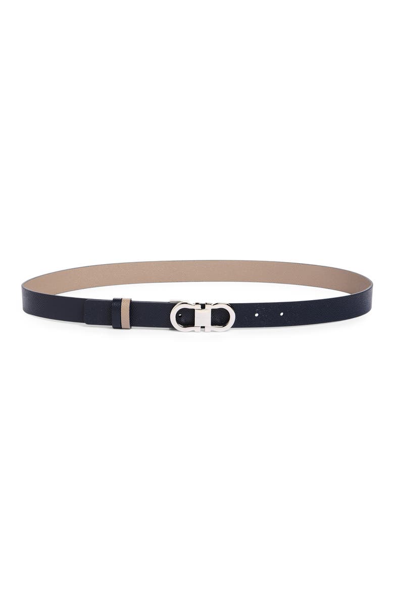 Double Gancio Reversible Leather Belt, Alternate, color, WARM TAUPE NEW NAVY