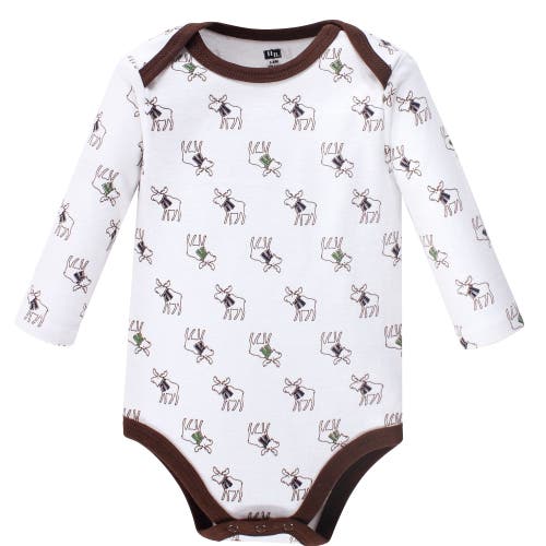 Hudson Baby Five-piece Collection Of Long-sleeve Cotton Bodysuits In Blue