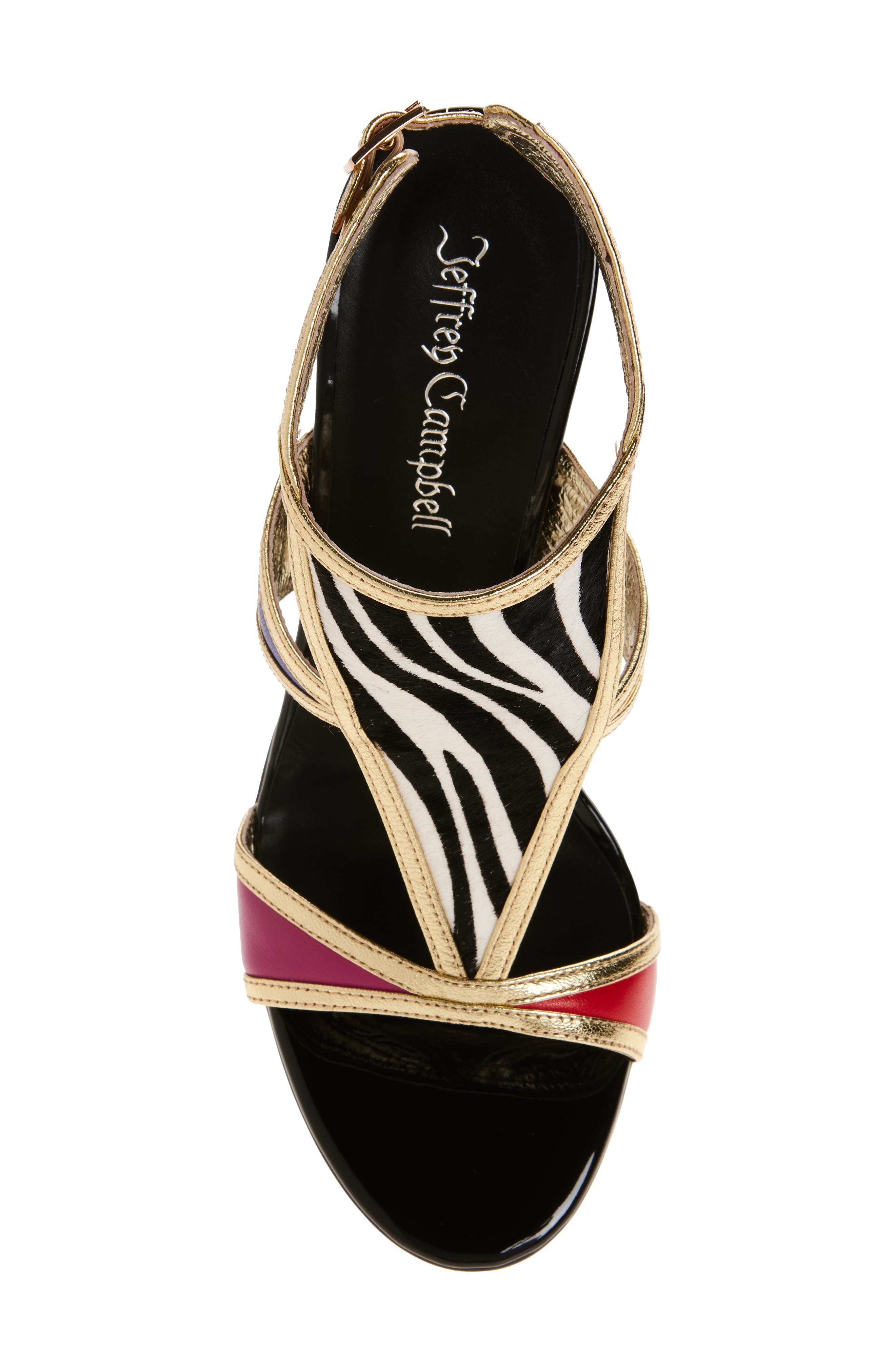 Kaleido Ankle Strap Sandal, Alternate, color, GOLD ZEBRA MULTI