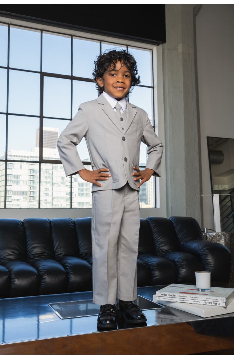 Peanut Butter Collection Kids' Joey Safari 5-Piece Linen Suit, Alternate, color, Heather