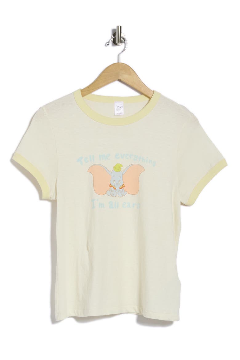 '60s Slim Dumbo Graphic Ringer Tee, Alternate, color, VINTWHITSHOR