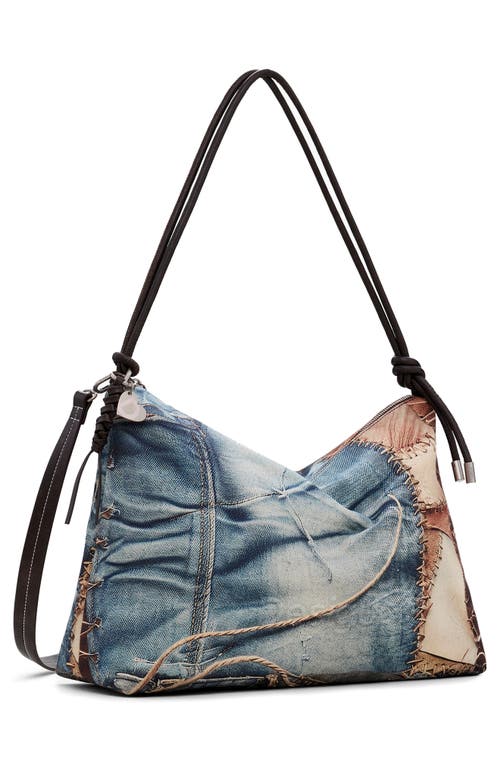 Desigual Mixed Media Denim Shoulder Bag