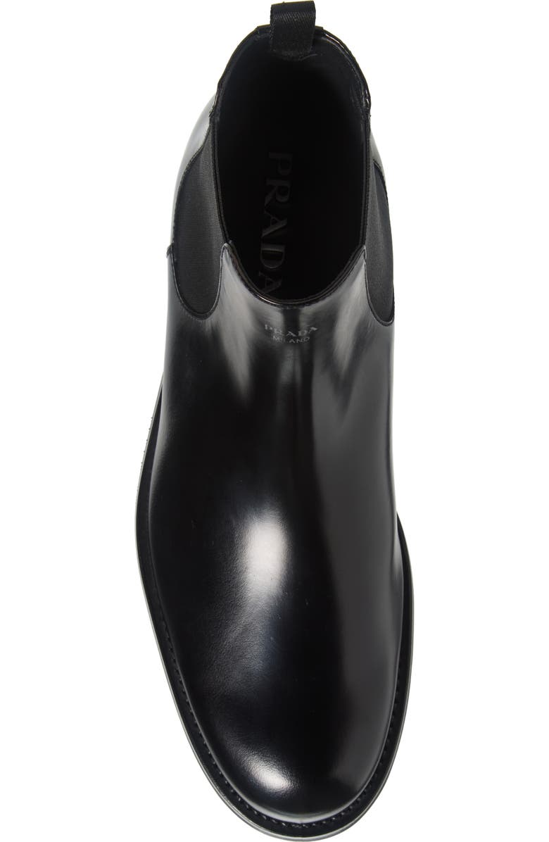 Prada Formale Spazzolato Chelsea Boot, Alternate, color, Nero