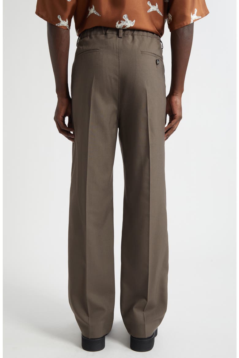 Pleated Virgin Wool Wide Leg Trousers, Alternate, color, 00N55 TRUFFLE