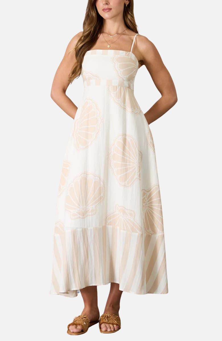 Blu Pepper Shell Print Midi Sundress, Main, color, 
