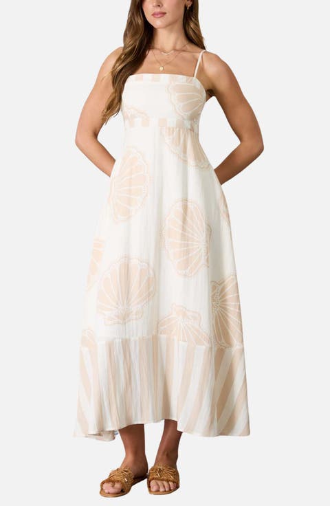 Shell Print Midi Sundress