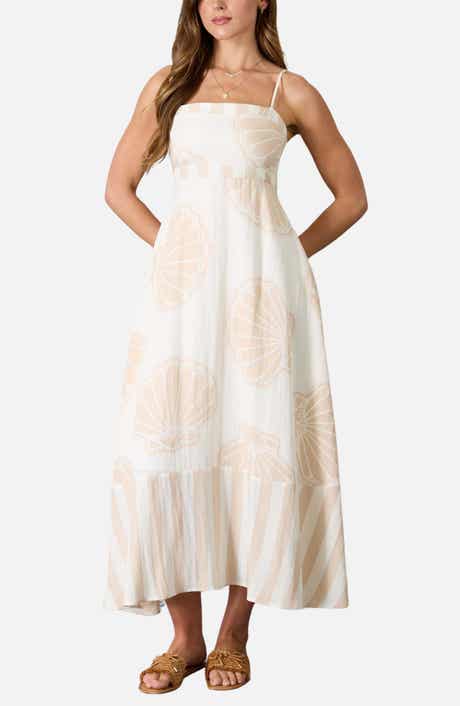 Blu Pepper Shell Print Midi Sundress