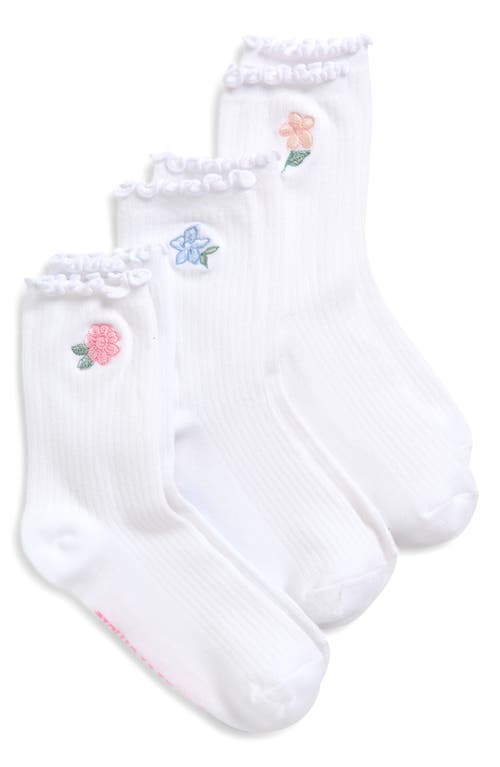 abercrombie kids Kids' Icon Assorted 3-Pack Crew Socks in 001White at Nordstrom, Size 9-11