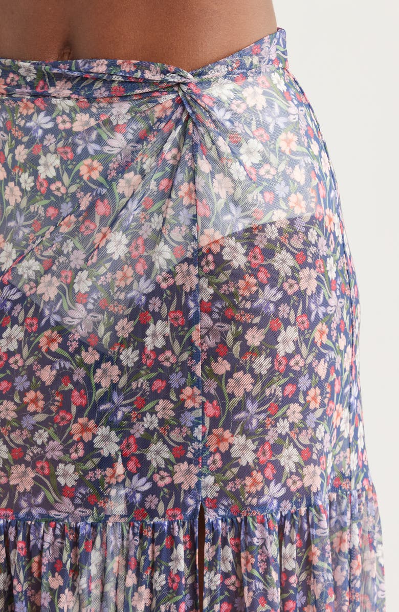 Hutch Sheer Cover-Up Maxi Skirt, Alternate, color, Navy Garden