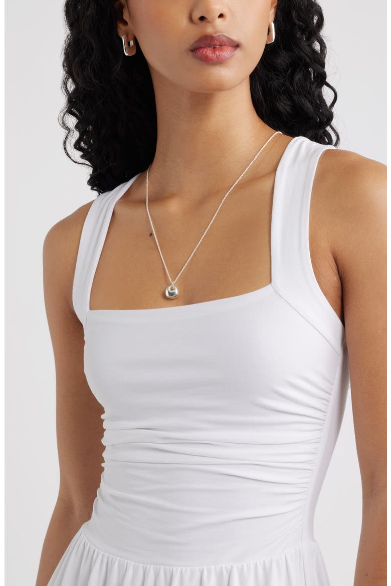 Square Neck Maxi Dress, Alternate, color, WHITE