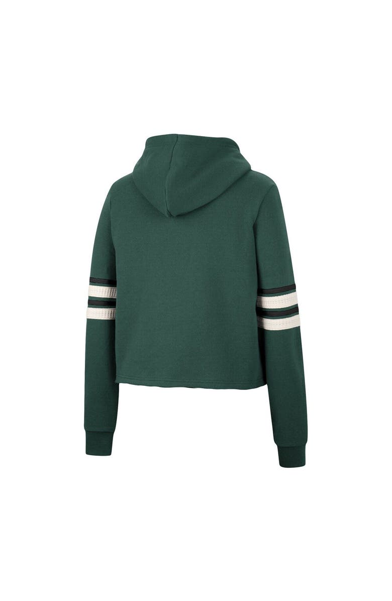 COLOSSEUM Women's Colosseum Green Michigan State Spartans Retro Cropped Pullover Hoodie, Alternate, color, 