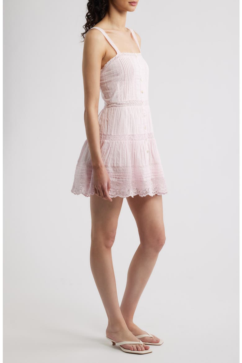 Charlize Lace Trim Sleeveless Minidress, Alternate, color, TENDER TOUCH