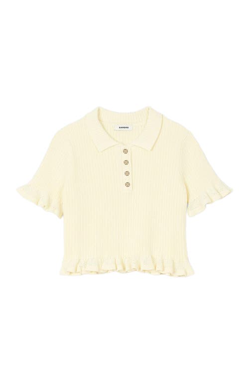 Sandro Flounced Sweater In Light Yellow