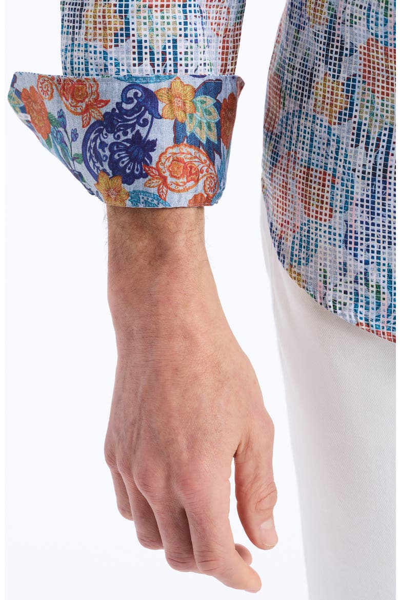 Dafen Floral Button-Up Shirt, Alternate, color, MULTI