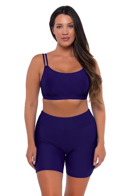 Shop Sunsets Escape Bayside Bike Short Swim Bottoms In Indigo