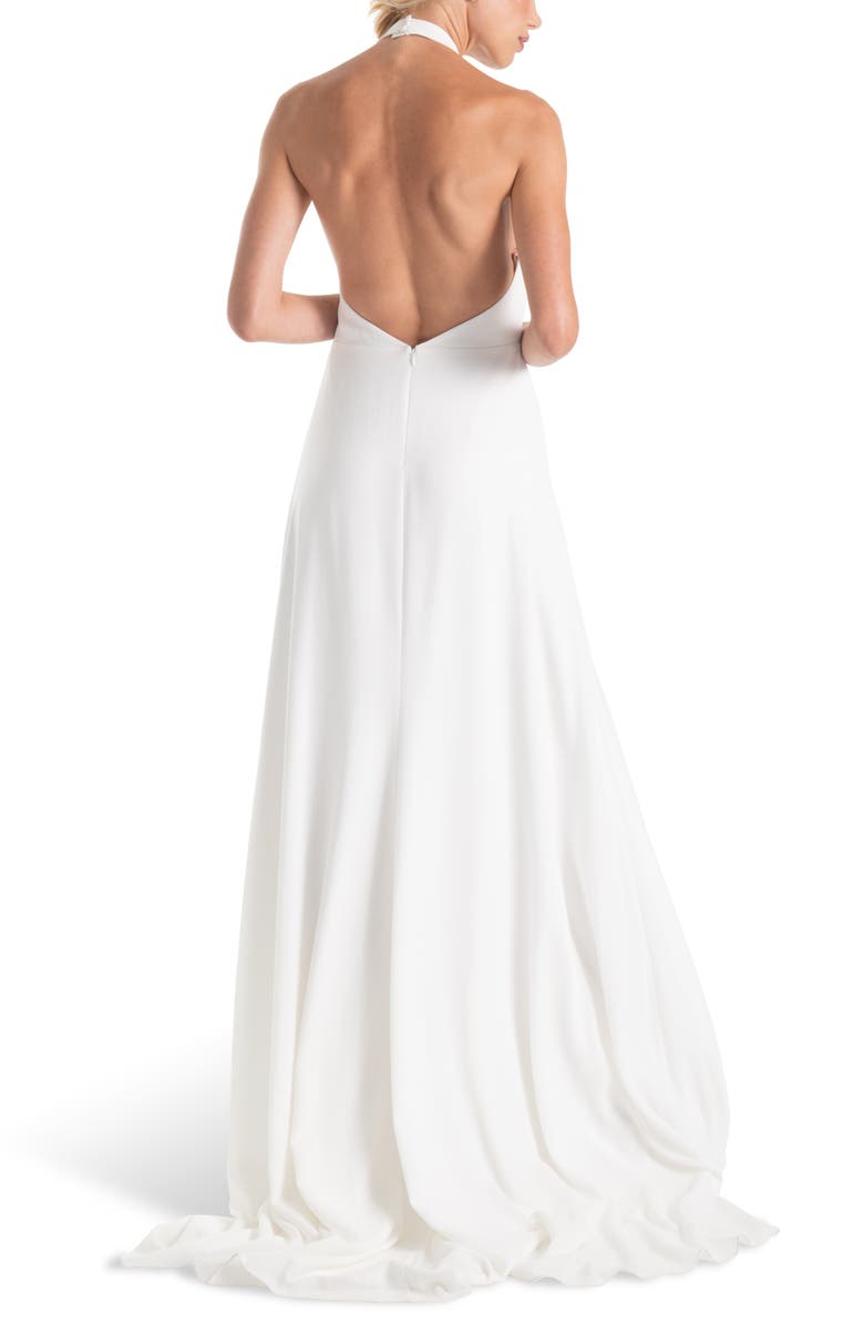 Joanna August Courtney Halter Wedding Dress, Alternate, color, 