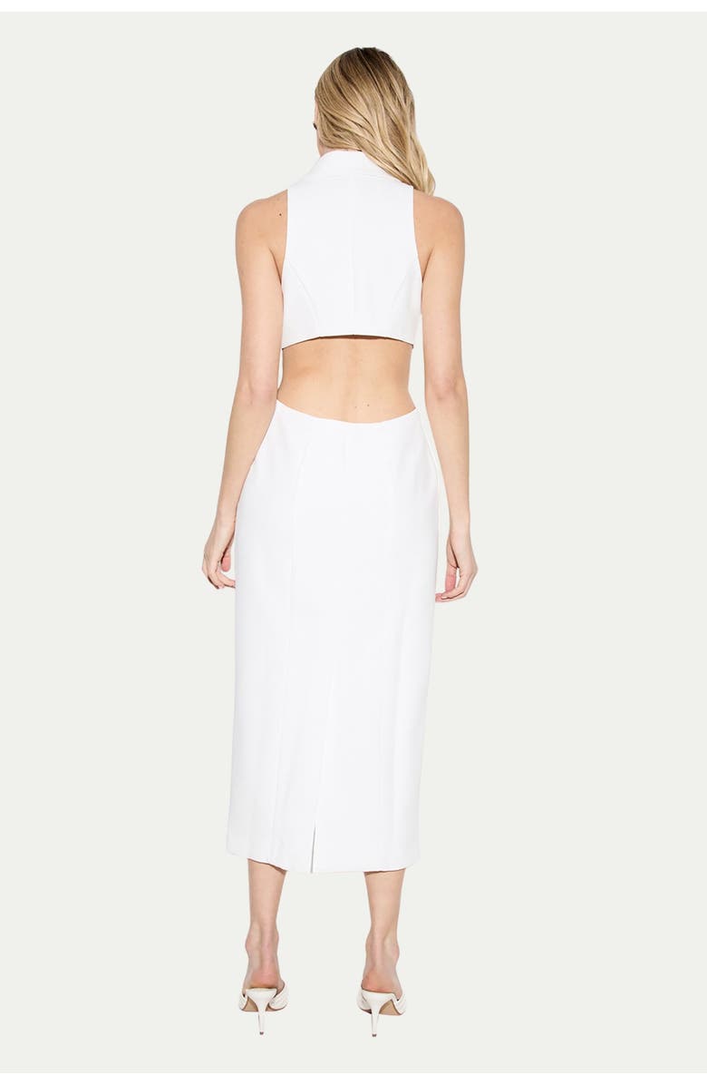 MissPap Premium Open Back Waistcoat Midi Dress, Alternate, color, Ivory