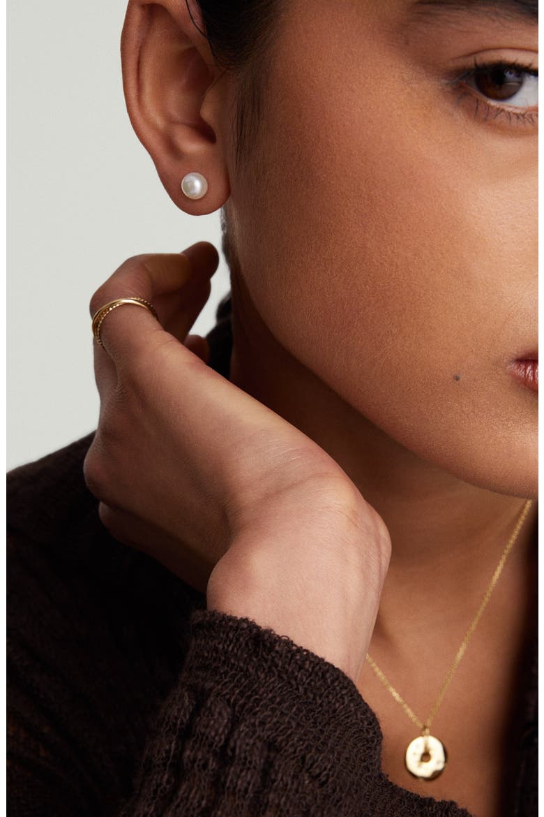 Oversized Pearl Stud Earrings, Alternate, color, Pearl