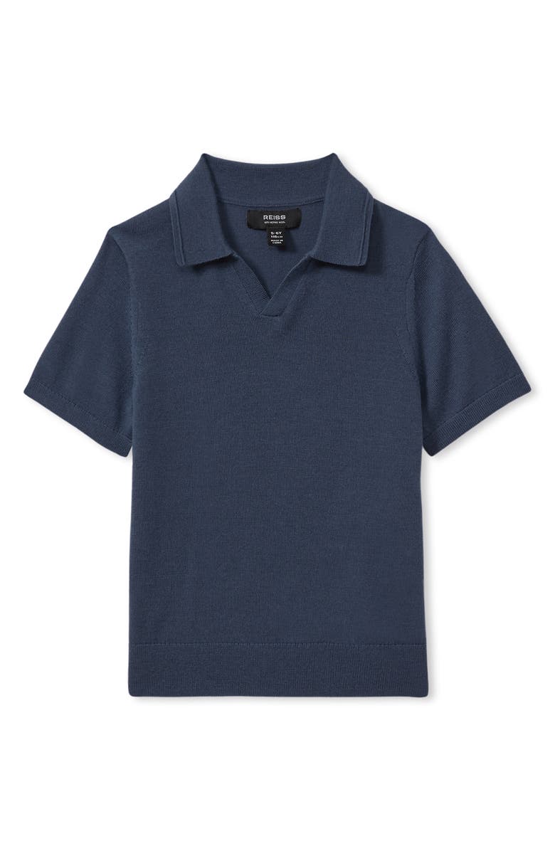 Reiss Kids' Duchie Jr. Wool Johnny Collar Polo, Main, color, Dove Blue