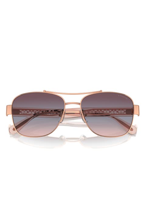 56mm Metal Pilot Gradient Sunglasses