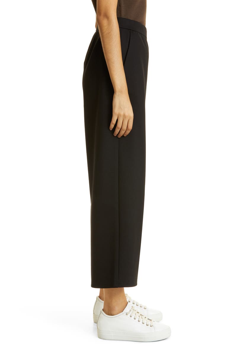 High Waist Wide Leg Ponte Pants, Alternate, color, BLACK