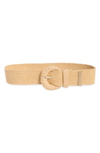 Vince Camuto Stretch Straw Wrapped Buckle Belt