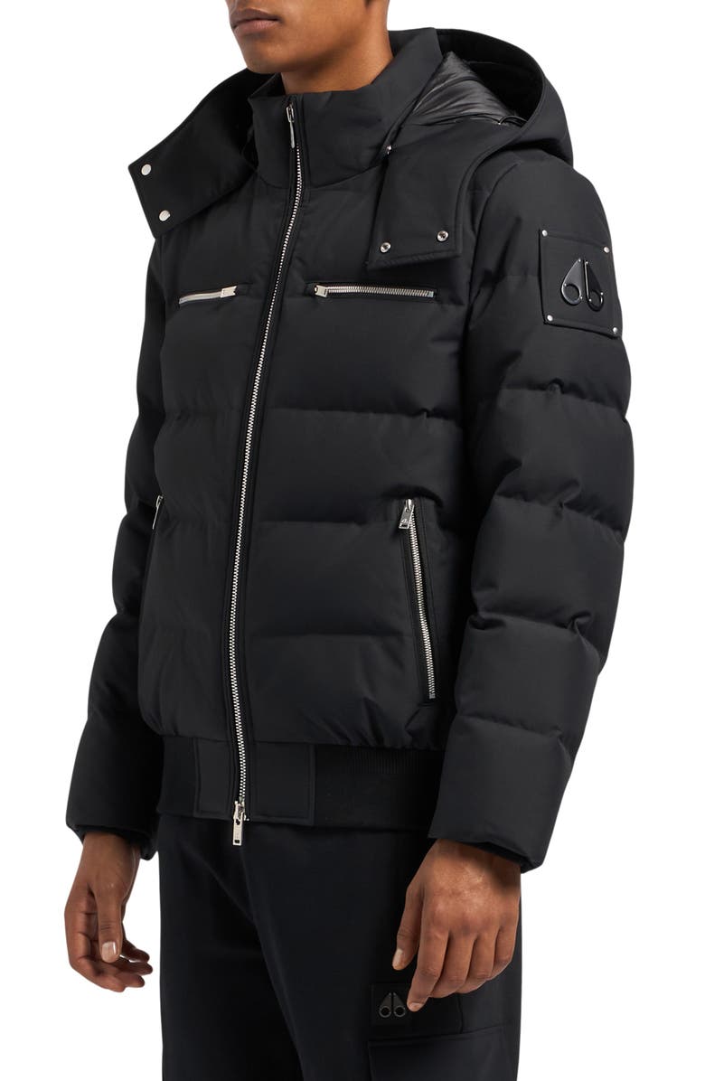 Moose Knuckles Cloud Down Puffer Bomber Jacket with Removable Hood, Alternate, color, 
