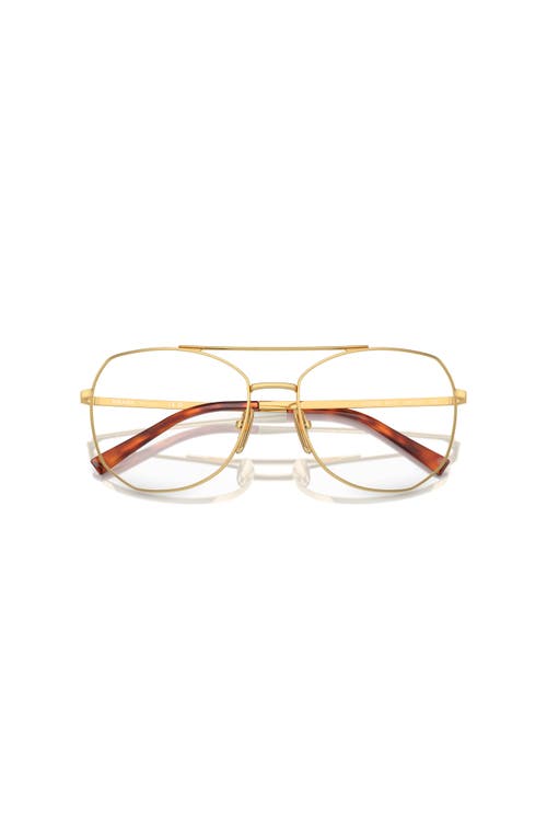 Prada 56mm Irregular Optical Glasses In Gold
