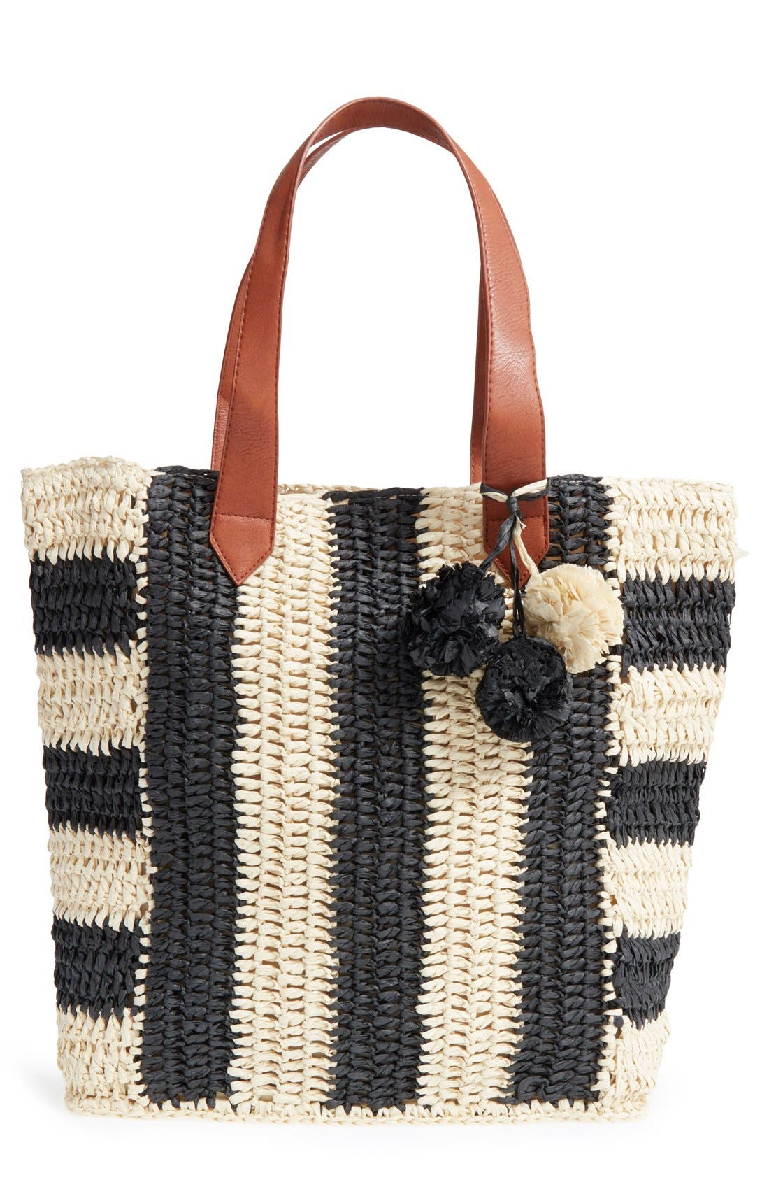 Sole Society 'Sherwood' Straw Beach Tote, Main, color, 