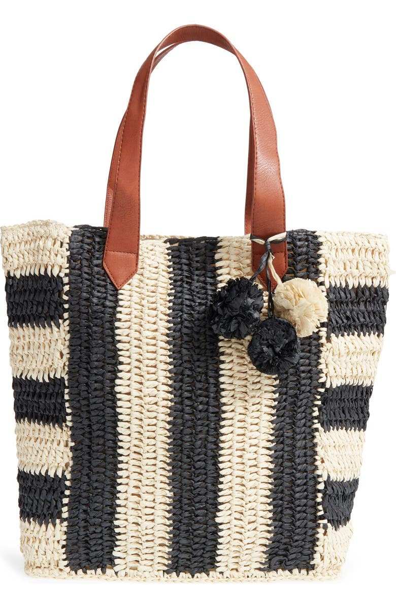Sole Society 'Sherwood' Straw Beach Tote, Main, color,