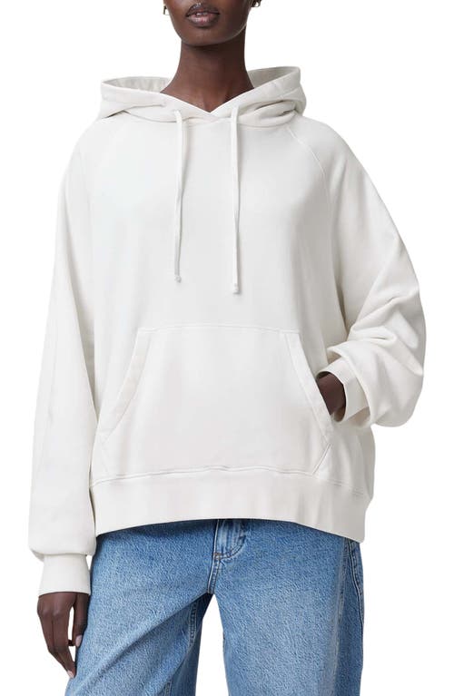 Allsaints Womens Optic White Talon Graphic-print Relaxed-fit Organic-cotton Hoody