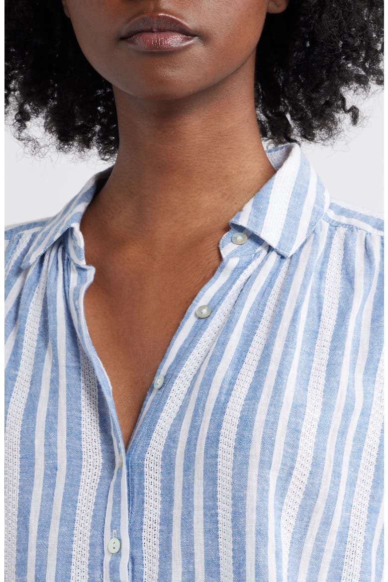 Tuscany Stripe Cap Sleeve Popover Top, Alternate, color, JALISCO STRIPE