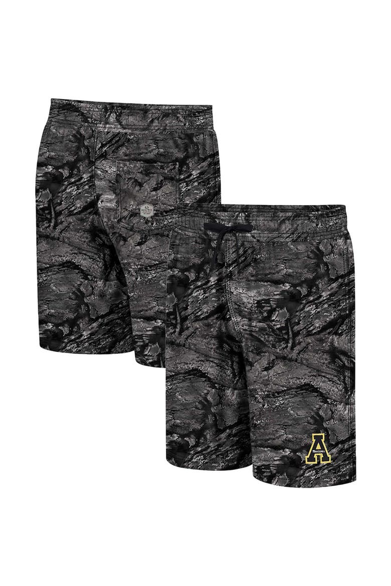Men's Colosseum Charcoal Appalachian State Mountaineers Realtree Aspect Ohana Swim Shorts, Main, color, Charcoal