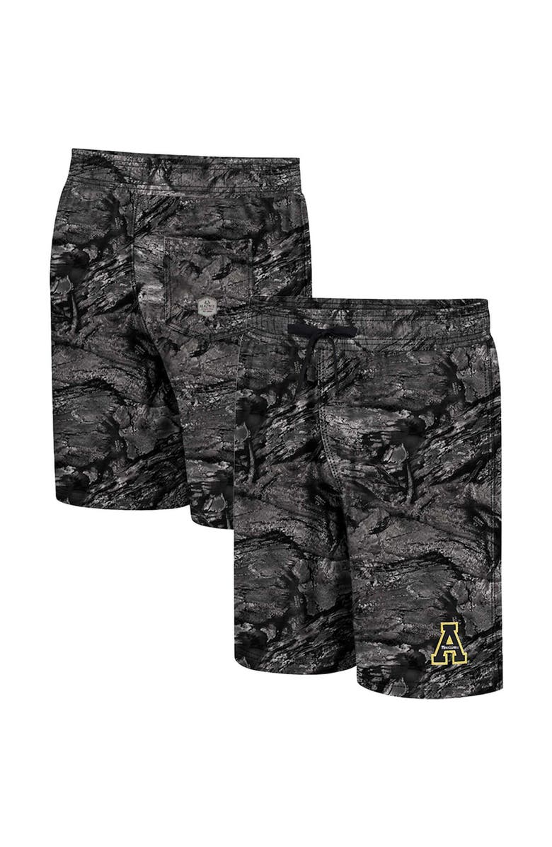 COLOSSEUM Men's Colosseum Charcoal Appalachian State Mountaineers Realtree Aspect Ohana Swim Shorts, Main, color, Charcoal