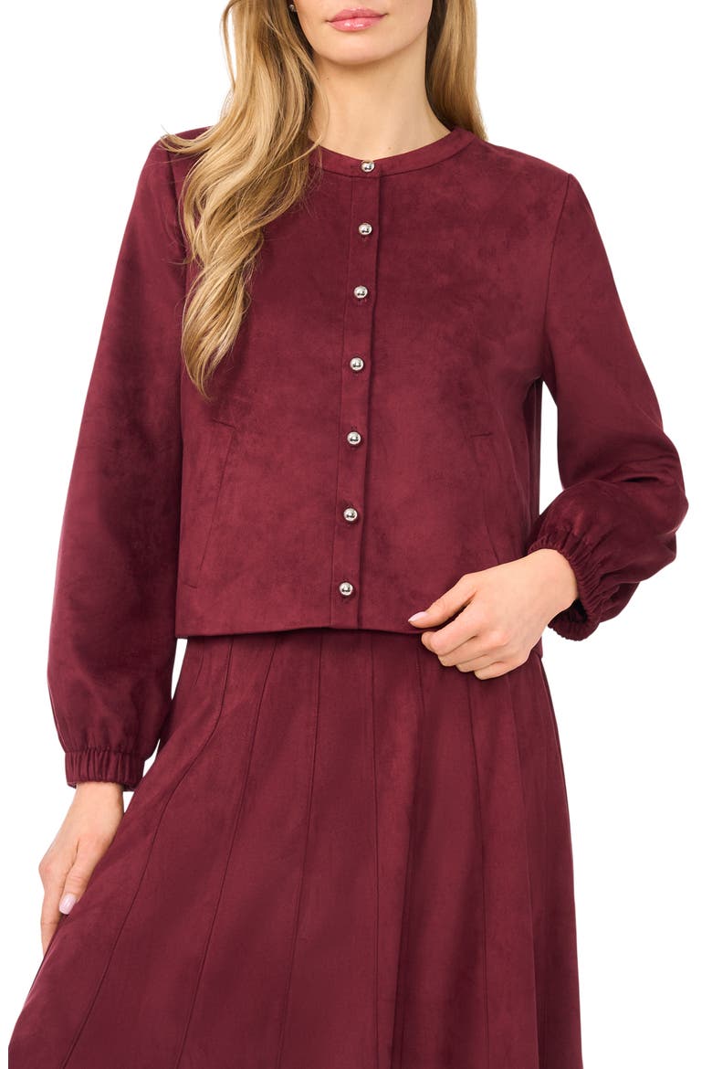 Faux Suede Jacket, Main, color, WINTERBERRY