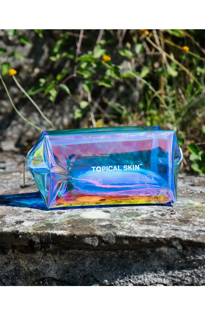 TOPICAL SKIN Travel Case Holo-graphic Cosmetic Bag, Alternate, color, NO COLOR