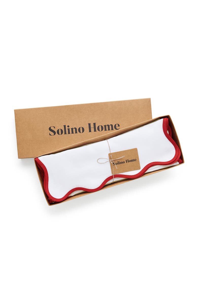 Solino Home Linen Placemats - Giselle Scallop Edge, 14" x 19" Inch, Alternate, color, Christmas White