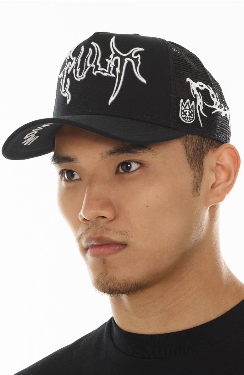 Cult of Individuality Raven Logo Trucker Hat, Alternate, color, 