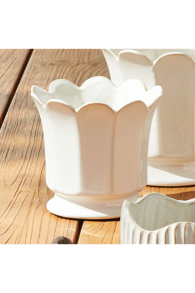 Maline Footed  Pot, Alternate, color, White