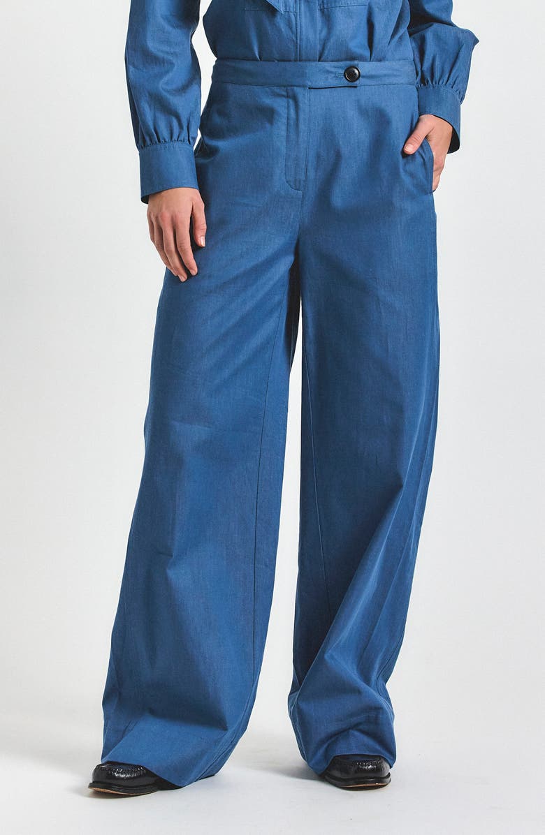 Derek Lam 10 Crosby Eli Wide Leg Pants, Main, color, Medium Blue