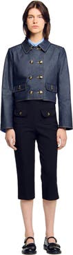 SANDRO Denim tailored jacket