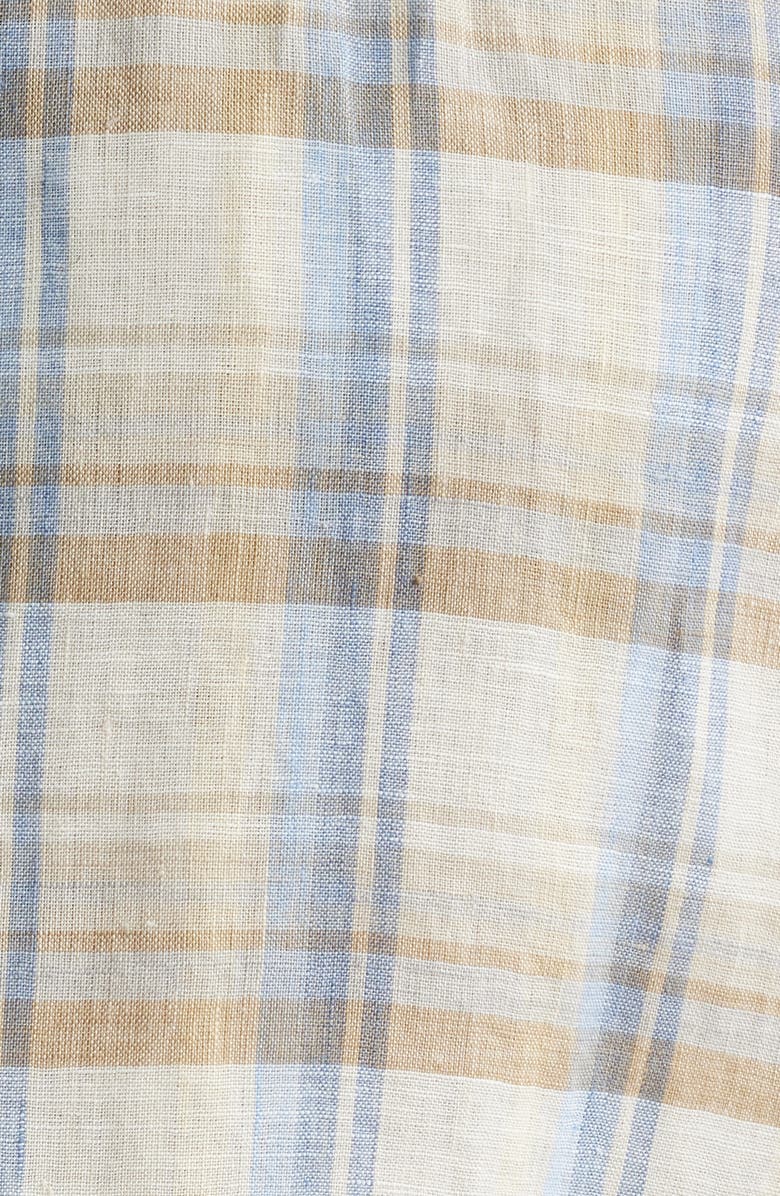 Scott Barber European Plaid Linen Button-Up Shirt, Alternate, color, 