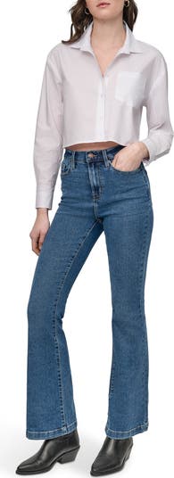 Crop Cotton Poplin Button-Up Shirt